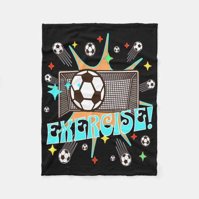 Soccer Action Net Blast Exercise Motivation Energy Fleecedecke (Vorderseite)