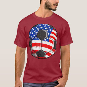 Soccer American Flag 4. Juli T Shirt Kids