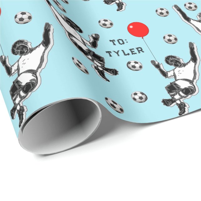 Soccer Anniversaire Cadeau Papier à envelopper (Coin rond)