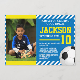 Soccer Anniversaire Invitation avec photo
