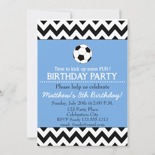 Soccer Anniversaire Invitation personnalisable (Devant)