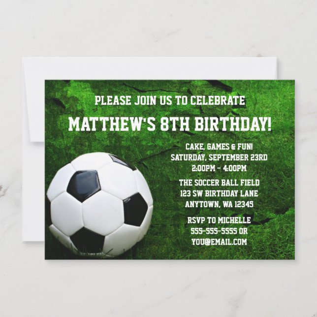 Soccer Anniversaire Invitations (Devant)