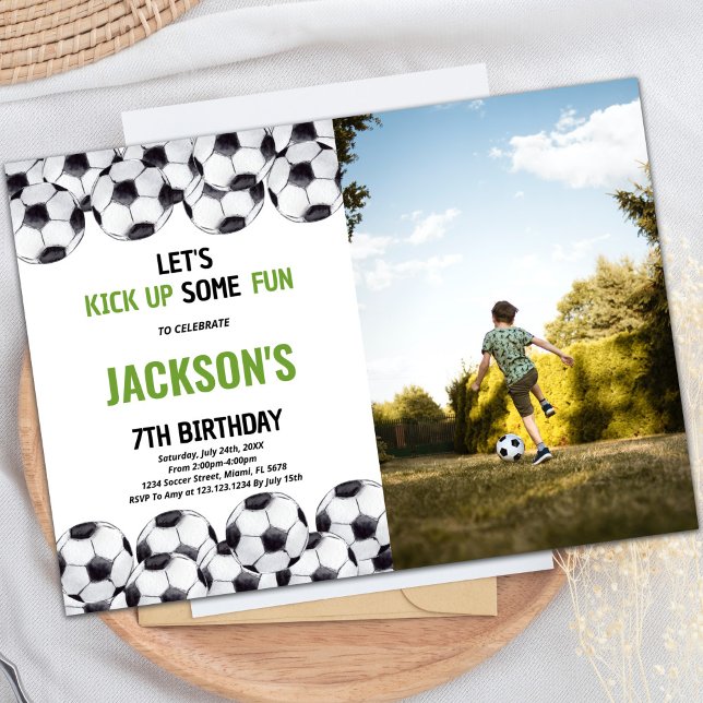 Soccer Anniversaire Invitations avec photo (Soccer Birthday Invitations with photo)