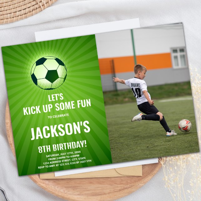 Soccer Anniversaire Invitations avec photo (Soccer Birthday Invitations with photo)