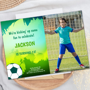 Soccer Anniversaire Invitations avec photo
