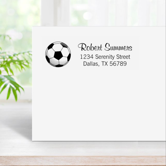 Soccer Ball Address Rubber Briefmarke Gummistempel (Von Creator hochgeladen)