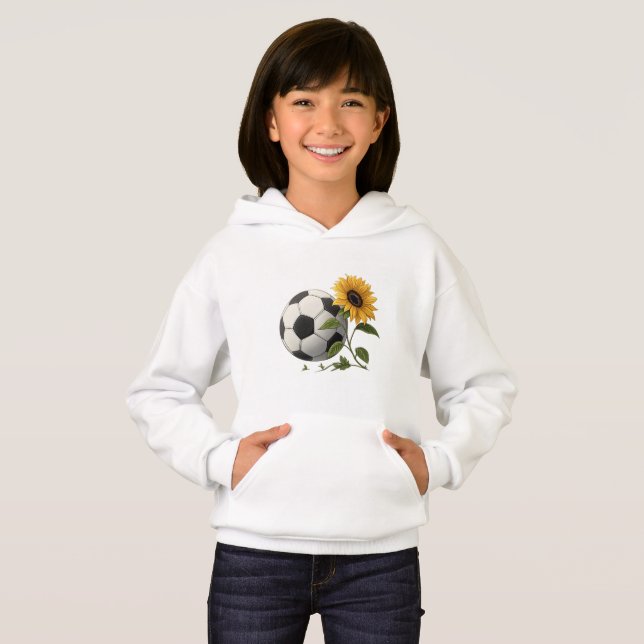 Soccer ball and sunflower hoodie (Vorne ganz)