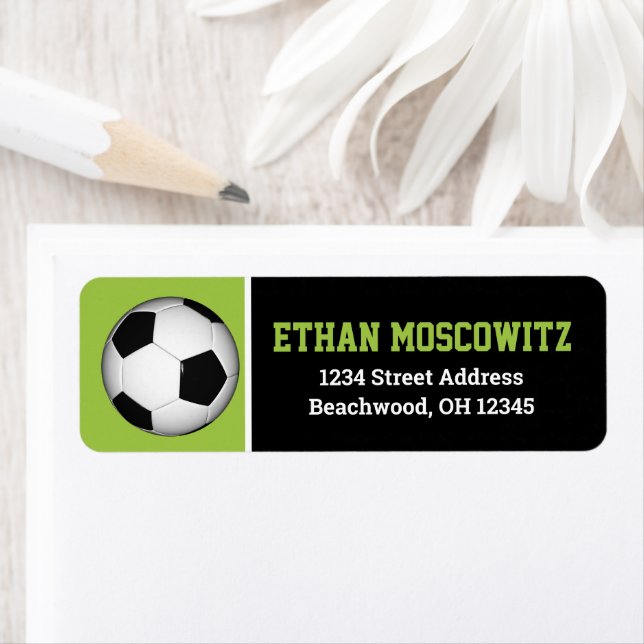 Soccer Ball Bar Mitzvah Address Labels (Insitu)