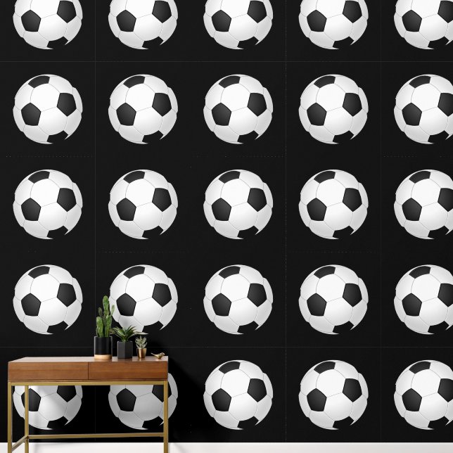 Soccer Ball benutzerdefinierte Farbe Schwarz Tapete (Hausflur)