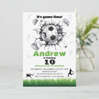 Soccer Ball Birthday Party Einladung