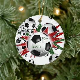 Soccer Ball Blowout Keramikornament
