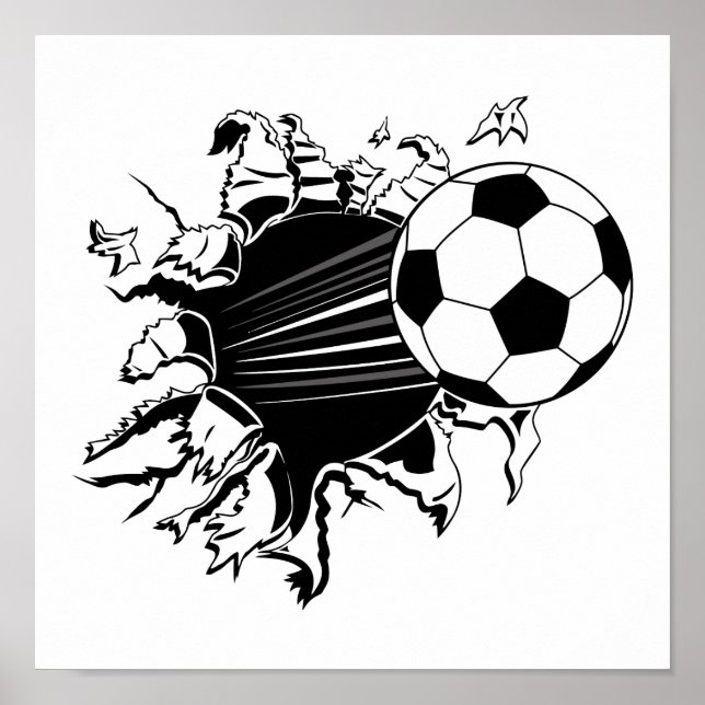 Soccer Ball Busting Out Poster (Vorne)