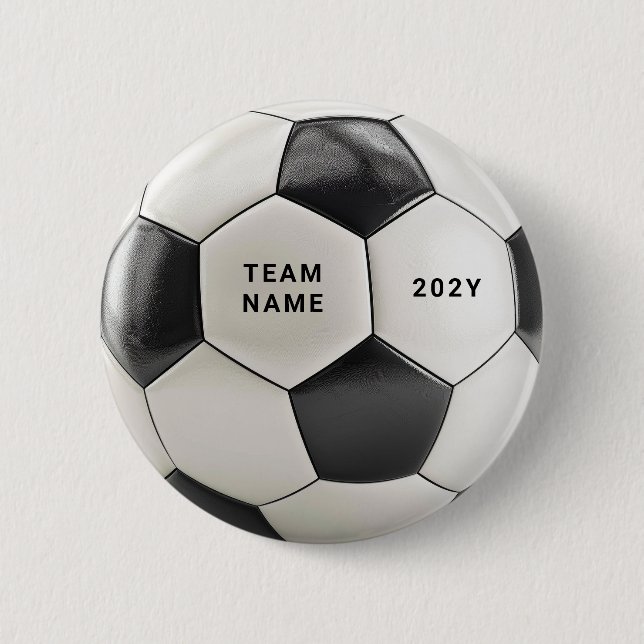 Soccer Ball Button Pin | Custom Team Name Buttons (Vorderseite)