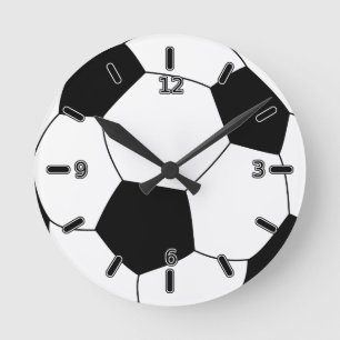 Soccer Ball Clock (With Numbers) Runde Wanduhr