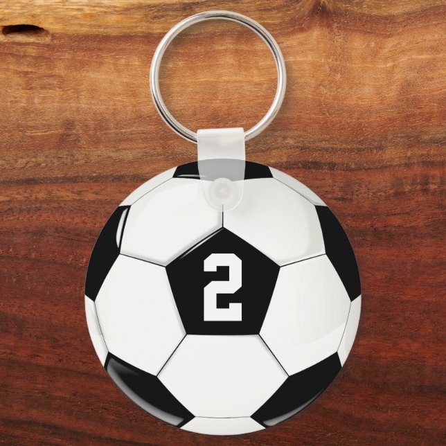 Soccer Ball Custom Soccer Player Jersey Nummer Schlüsselanhänger (Vorderseite)