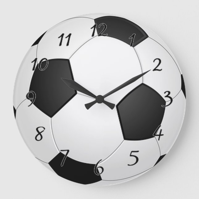 Soccer Ball Große Wanduhr (Vorderseite)