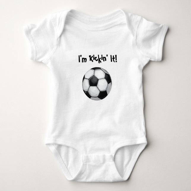 Soccer Ball, ich bin Kickin' it! Säuglings Shirt (Vorderseite)