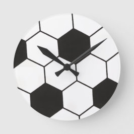 Soccer Ball Inspired Pattern Geometric Print  Runde Wanduhr