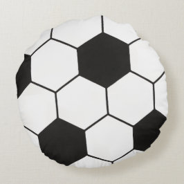 Soccer Ball Inspired Pattern Geometric Print  Rundes Kissen
