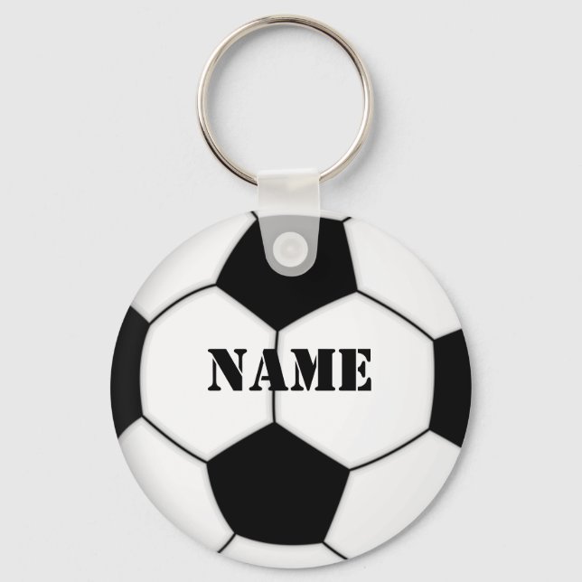 SOCCER BALL KEYCHAIN personalize with name Schlüsselanhänger (Vorderseite)