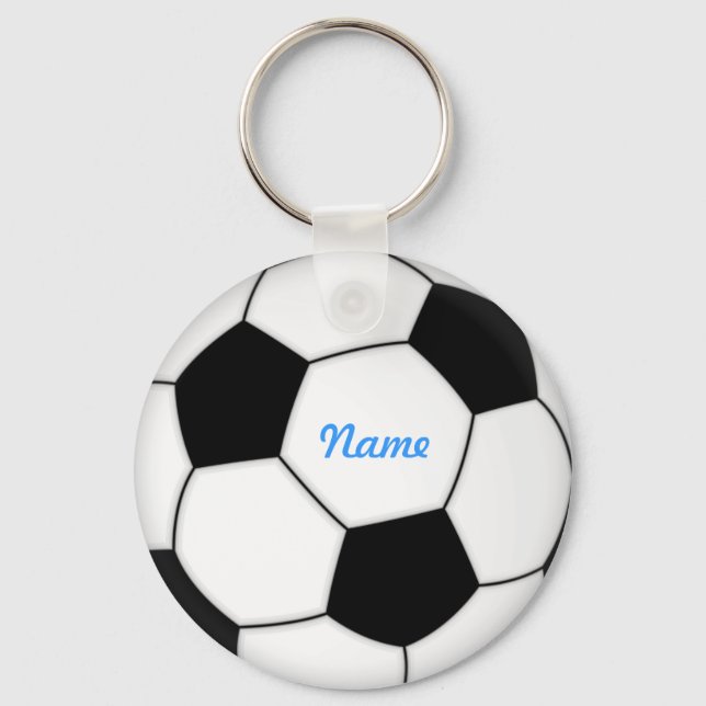 SOCCER BALL KEYCHAIN with custom name Schlüsselanhänger (Vorderseite)