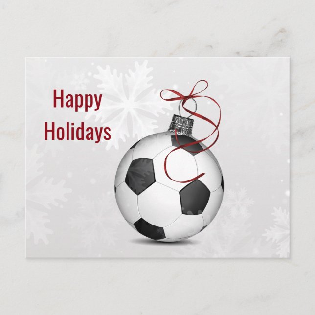 SOCCER BALL ORNAMENT FEIERTAGSPOSTKARTE (Vorderseite)