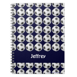 Soccer Ball Personalisiert Name Spirale Notizblock