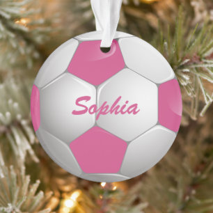 Soccer Ball Pink and White