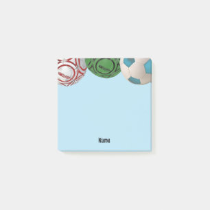 Soccer Ball Player Coach Name Post It Note Pad Post-it Klebezettel