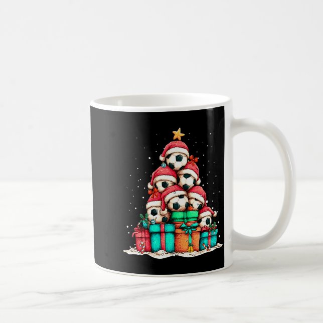 Soccer Ball Player Le Christmas Tree Xmas Long Sle Kaffeetasse (Rechts)
