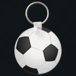Soccer Ball Schlüsselanhänger<br><div class="desc">Schlüsselanhänger mit einem Fußball-Druck angezeigt. Passen Sie dieses Objekt an oder kaufen Sie,  wie es ist.</div>
