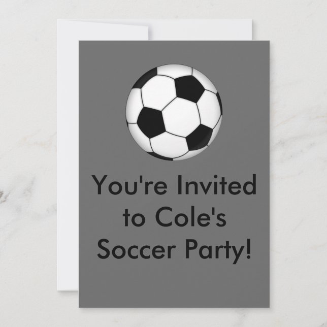 Soccer_ball, Sie sind eingeladen, Cole's Fußball P Einladung (Vorderseite)