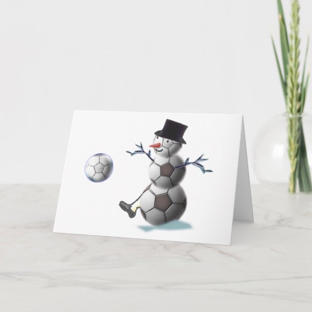Soccer Ball Snowman Weihnachten (Vorderseite)