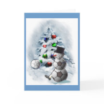 Soccer Ball Snowman Weihnachten