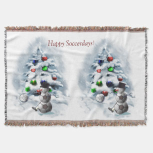 Soccer Ball Snowman Weihnachten Decke