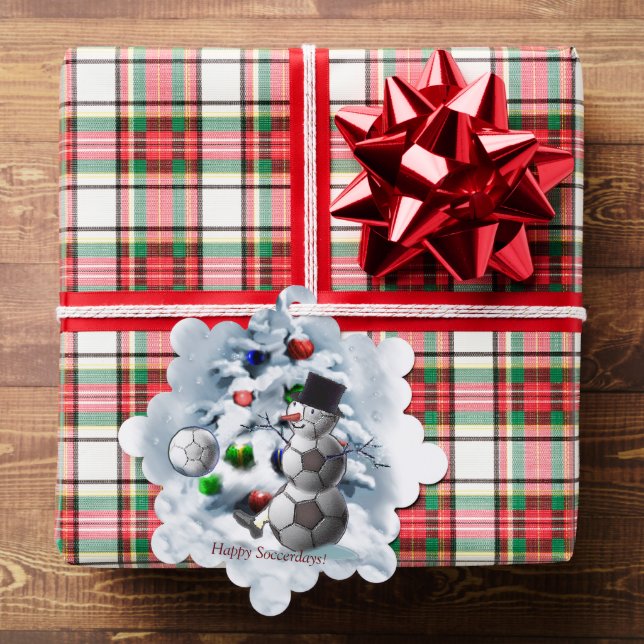 Soccer Ball Snowman Weihnachten Ornament Karte (Insitu (Geschenk))