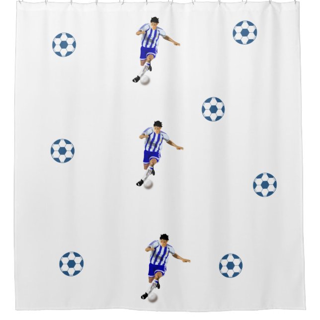 Soccer Ball / Soccer Player Design Douche rideau (Devant)