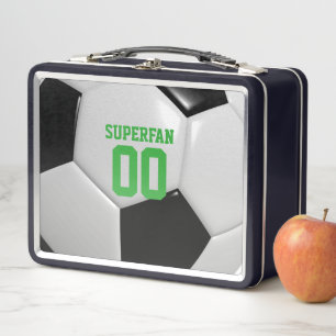 Soccer Ball Super Fan Personalisiert Metall Brotdose
