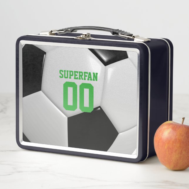 Soccer Ball Super Fan Personalisiert Metall Brotdose (Beispiel)