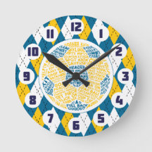 Soccer Ball Typographic Design Clock