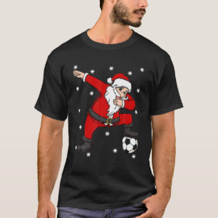 Soccer Ball Weihnachts Dabbing Weihnachtsmann Spor T-Shirt