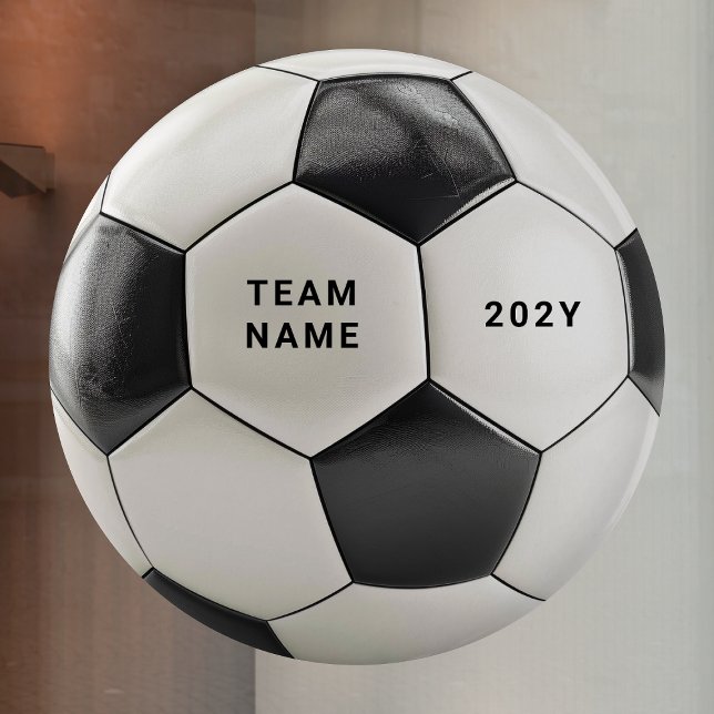 Soccer Ball Window Cling | Team Name Vinyl Decal Fensteraufkleber (Soccer ball design, perfect for football fans, team celebrations, birthdays & sports-themed parties!)