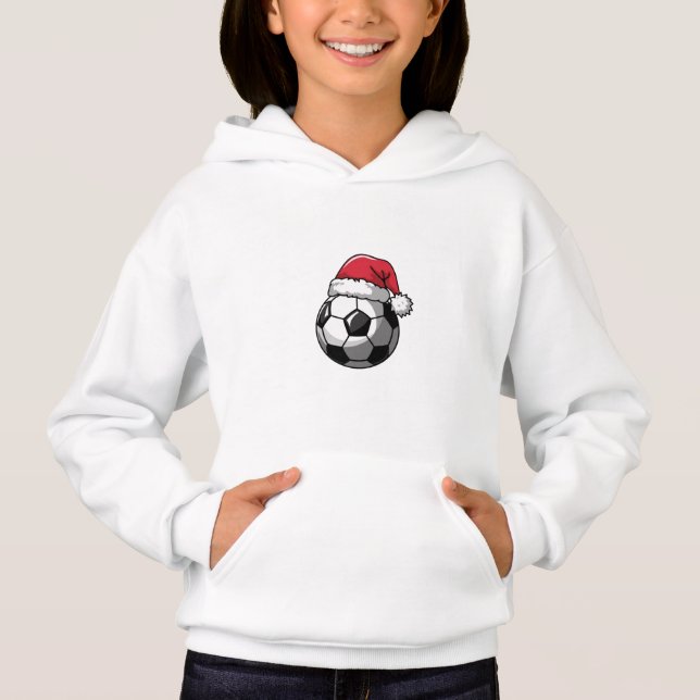 Soccer Ball with Santa Hat Hoodie (Vorderseite)