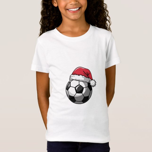Soccer Ball with Santa Hat T-Shirt (Vorderseite)