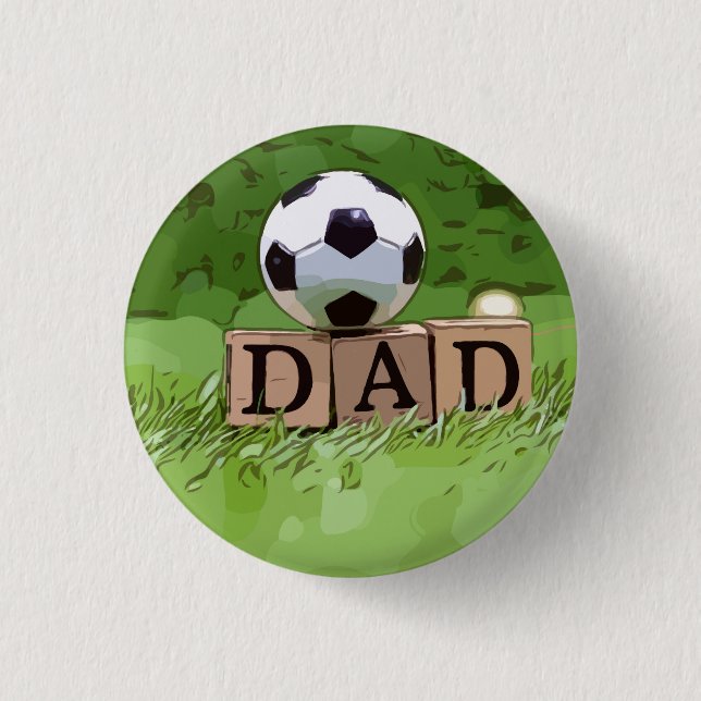Soccer ball with word DAD for Father's Day Button (Vorderseite)
