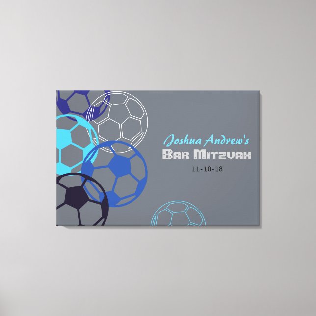 SOCCER-Bar Bat Mitzvah24x36-Zeichen an Board Leinwanddruck (Vorderseite)