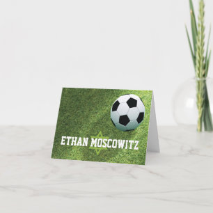 Soccer Bar Mitzvah Carte de remerciements pliée