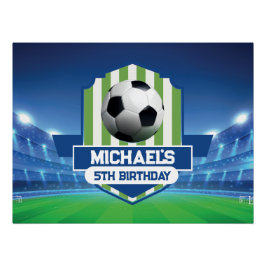 Soccer Birthday banner backdrop  Poster