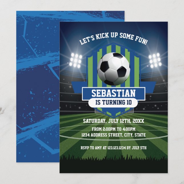 Soccer Birthday Invitation Einladung (Vorne/Hinten)