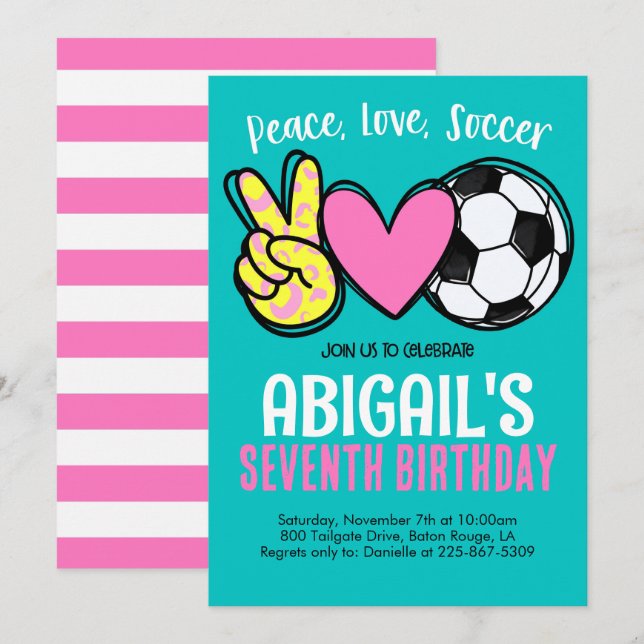 Soccer Birthday Invite Einladung (Vorne/Hinten)